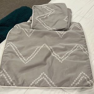 Set of 3 EUC Crane & Canopy Cora Grey Chevron Euro Shams